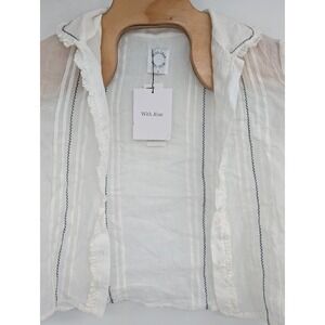 With Jean Ischia NWT Women's W Top White Button Up sz small